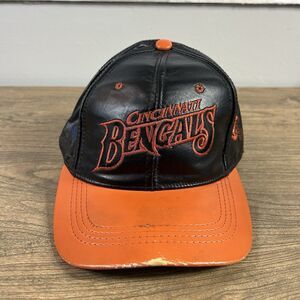 Vintage Cincinnati Bengals Leather Snapback Hat Modern Brand USA Team NFL OSFA